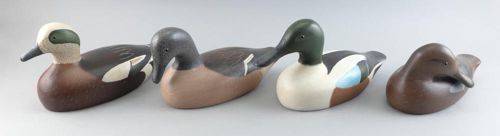 Appraisal: FOUR HOLGER SMITH DECOYS MATTAPOISETT MASSACHUSETTS TH CENTURY LENGTHS FROM