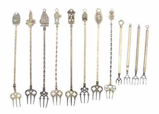 Appraisal: A Collection of Twelve English Brass Toasting Forks comprising crimped