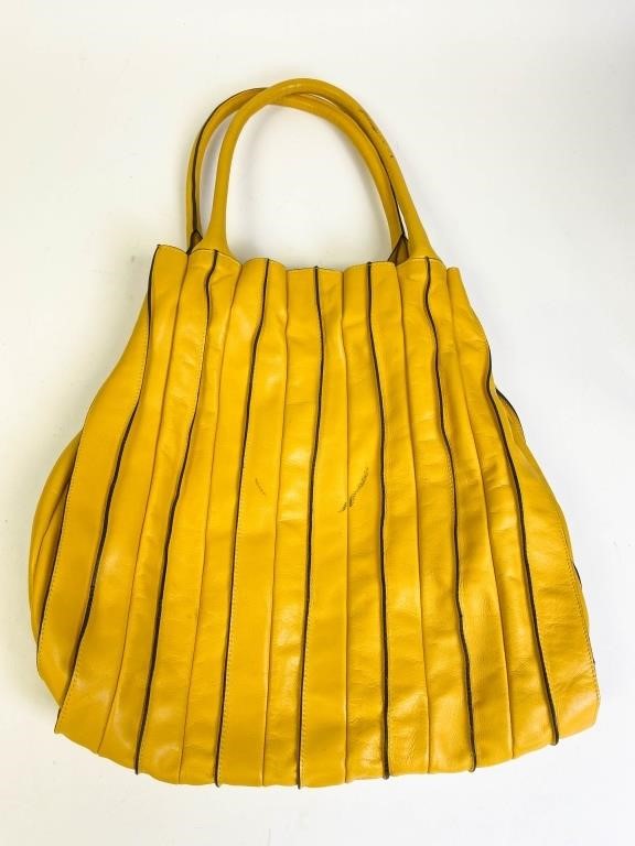 Appraisal: Made in Spain double handles hobo bag with fabric lining