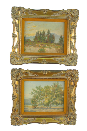 Appraisal: ATTRIBUTED TO FRANK COBURN American - TWO oils on panel