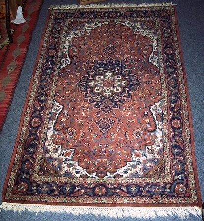 Appraisal: A th Century Persian rug with central white and indigo