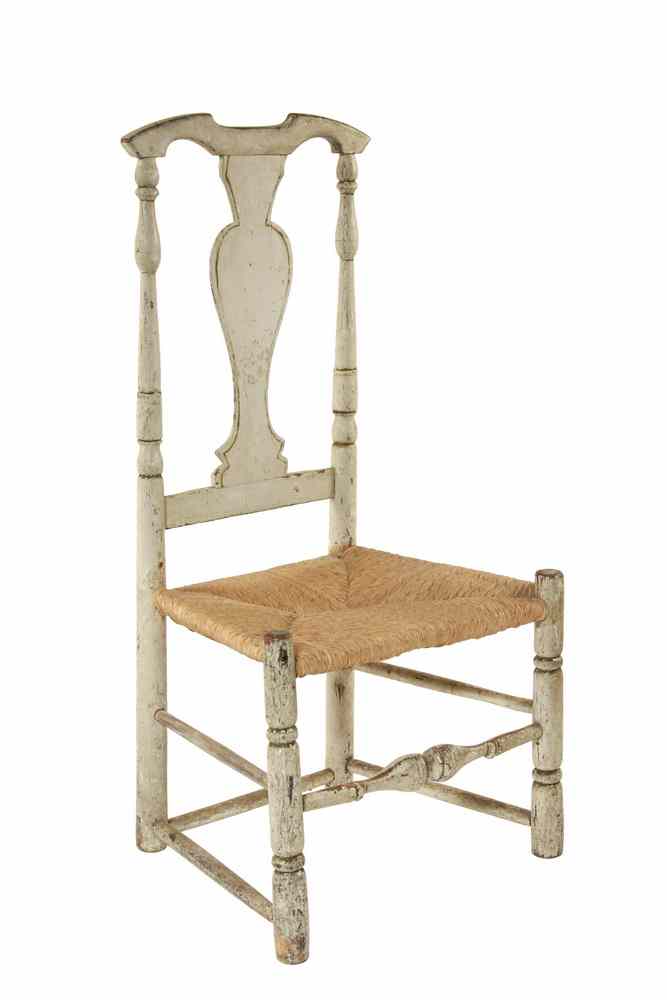 Appraisal: SIDE CHAIR - Period Queen Anne yoke back side chair