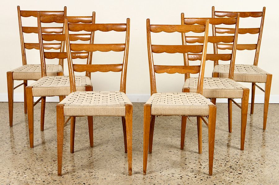 Appraisal: SET ITALIAN OAK DINING CHAIRS ATTR PAOLO BUFFA A set