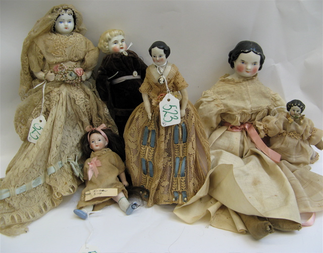 Appraisal: COLLECTION CHINA HEAD ALL BISQUE DOLLS The all bisque girl