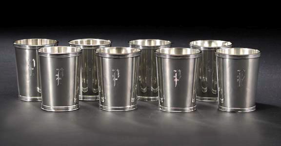 Appraisal: Set of Eight American Sterling Silver Mint Julep Cups second