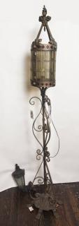 Appraisal: Wrought and Cast Iron Floor Lamp together with a Metal