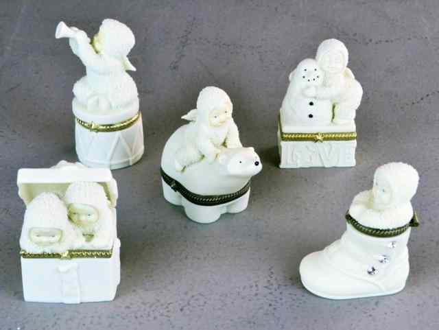 Appraisal: SNOWBABIES - BISQUE PORCELAIN BOXESIncluding 'Celebrate ' 'Polar Express '