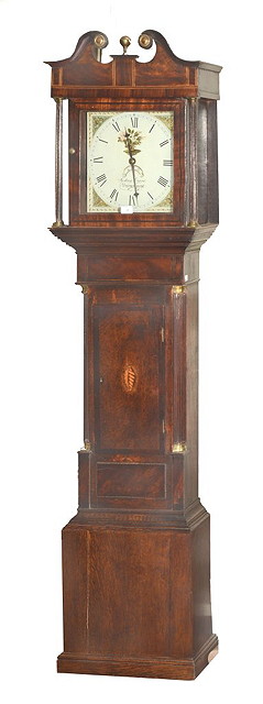 Appraisal: A LATE GEORGIAN OAK AND MAHOGANY THIRTY HOUR LONGCASE CLOCK