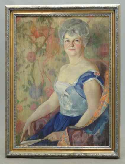 Appraisal: Painting oil on canvas portrait of a woman signed ''H