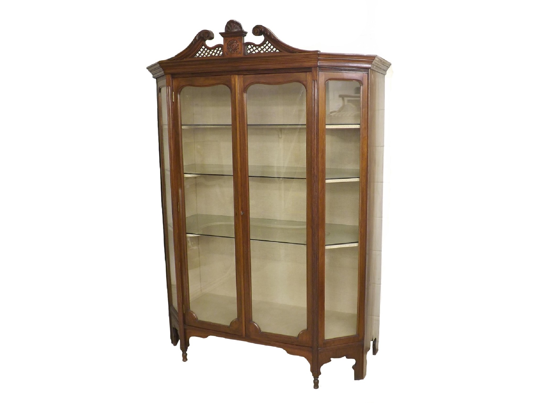 Appraisal: Late th early th century mahogany glass fronted display cabinet