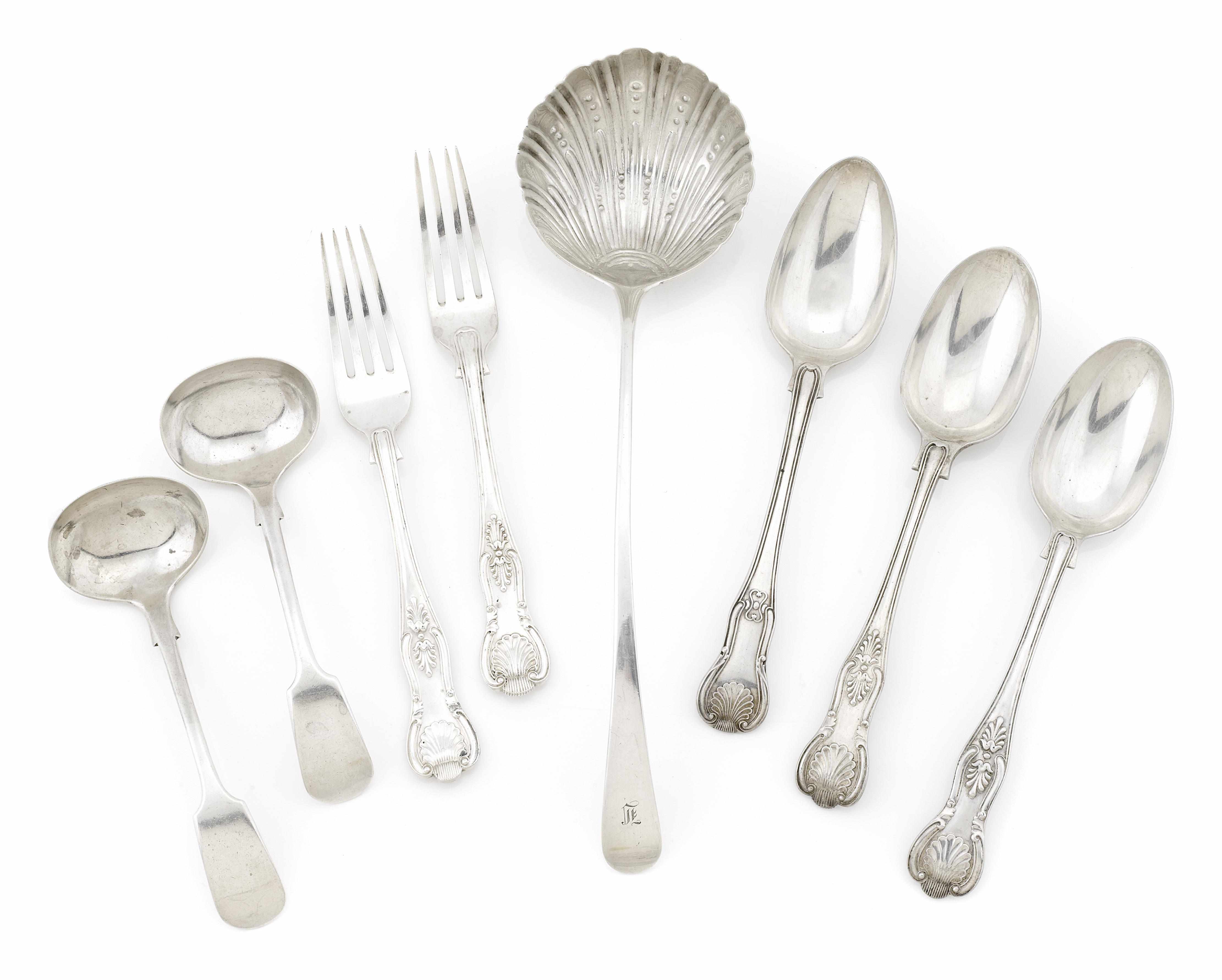 Appraisal: A group of English sterling silver flatware th - th