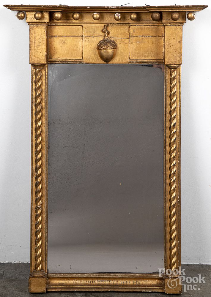 Appraisal: Federal giltwood mirror th c Federal giltwood mirror th c