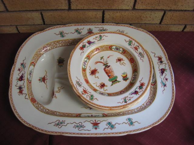 Appraisal: A th Century ironstone Meat Plate decorated in the oriental