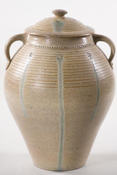 Appraisal: Mark Hewitt Lidded Urn of an impressive size ash glaze