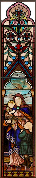 Appraisal: LATE TH C GOTHIC STYLE STAINED GLASS WINDOW A late