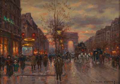 Appraisal: Edouard-Leon Cortes French - A view of the Champs Elysee