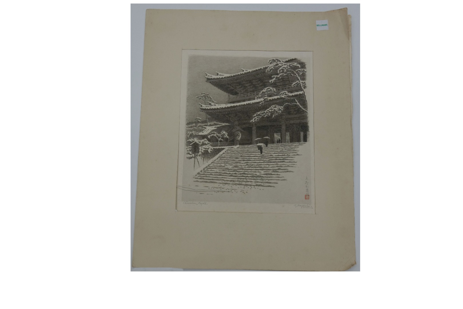 Appraisal: K Hayashi Japanese Chionin Kyoto signed in pencil 'K Hayashi'