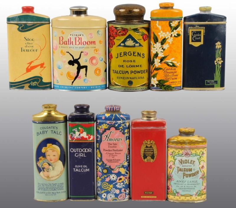 Appraisal: Lot of Talc Tins Description Includes one for Jergens brand