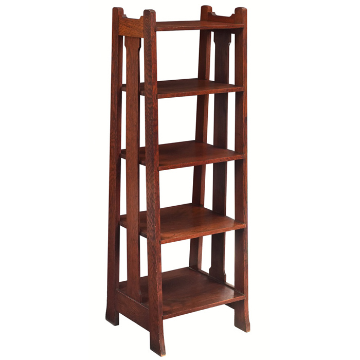 Appraisal: Stickley Brothers magazine stand rectangular top over four shelves supported