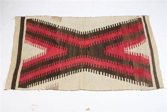 Appraisal: NAVAJO RUG Stepped X design in natural red and dark