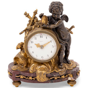 Appraisal: A Louis XV Style Gilt and Patinated Bronze and Marble