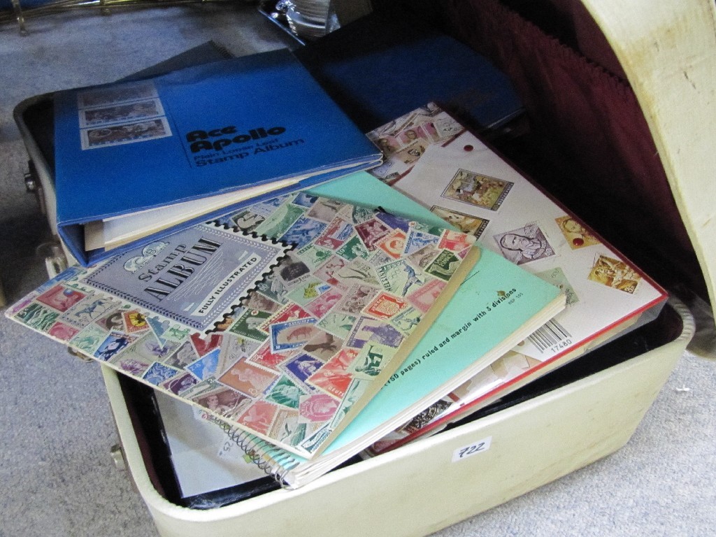 Appraisal: Suitcase of stamps and stamp albums