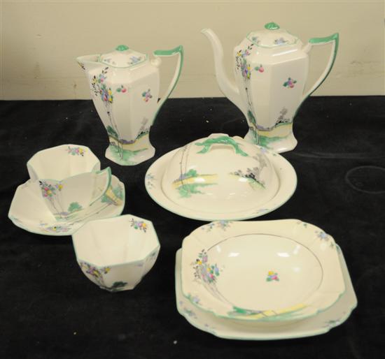 Appraisal: Shelley partial breakfast set consisting of a tea pot coffee