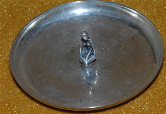 Appraisal: DANISH STERLING SILVER ASHTRAY little Mermaid embellished Provenance From a