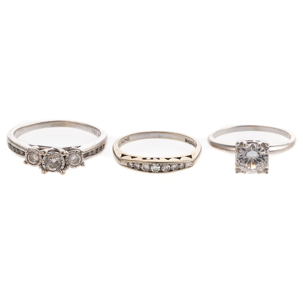 Appraisal: A Trio of Ladies Vintage Rings in K K K