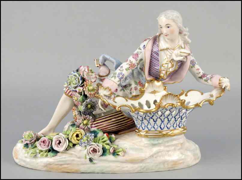 Appraisal: TH CENTURY CONTINENTAL GILT AND PAINTED PORCELAIN FIGURAL GROUP H