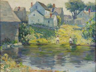 Appraisal: Painting Henry Farlow Harry Farlow American - The Pond oil