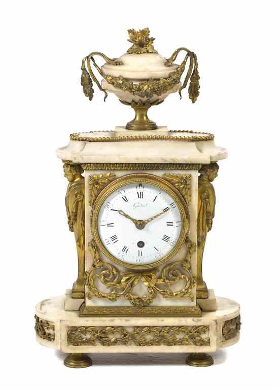 Appraisal: A Louis XVI Style Alabaster and Gilt Bronze Mounted Mantel