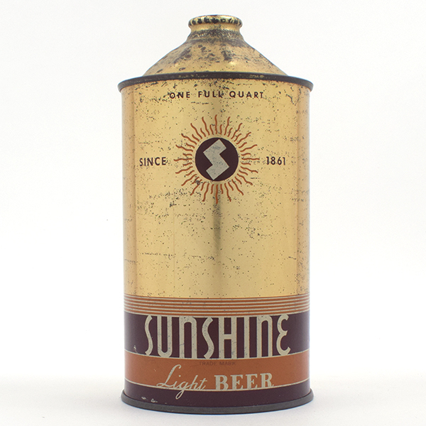 Appraisal: Sunshine Beer Quart Cone Top NICE - Reference USBC -