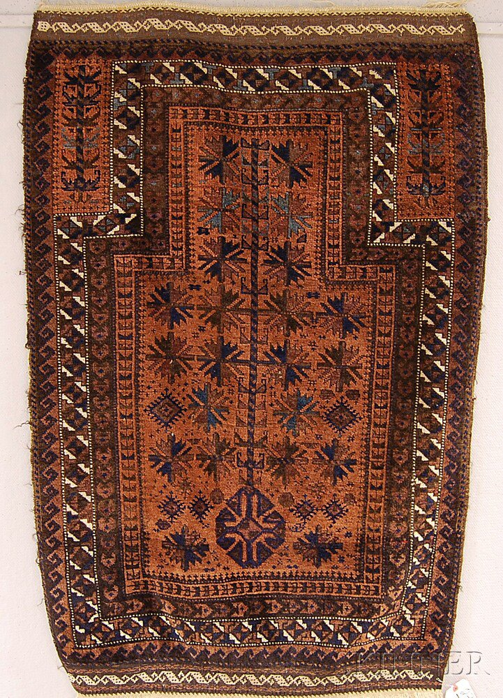 Appraisal: Baluch Prayer Rug Northeast Persia late th early th century