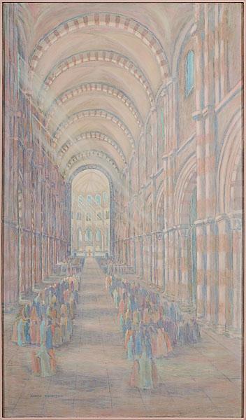 Appraisal: MARTHA BREIDENBACH AMERICAN VAZELAY CATHEDRAL Acrylic on canvas ca th