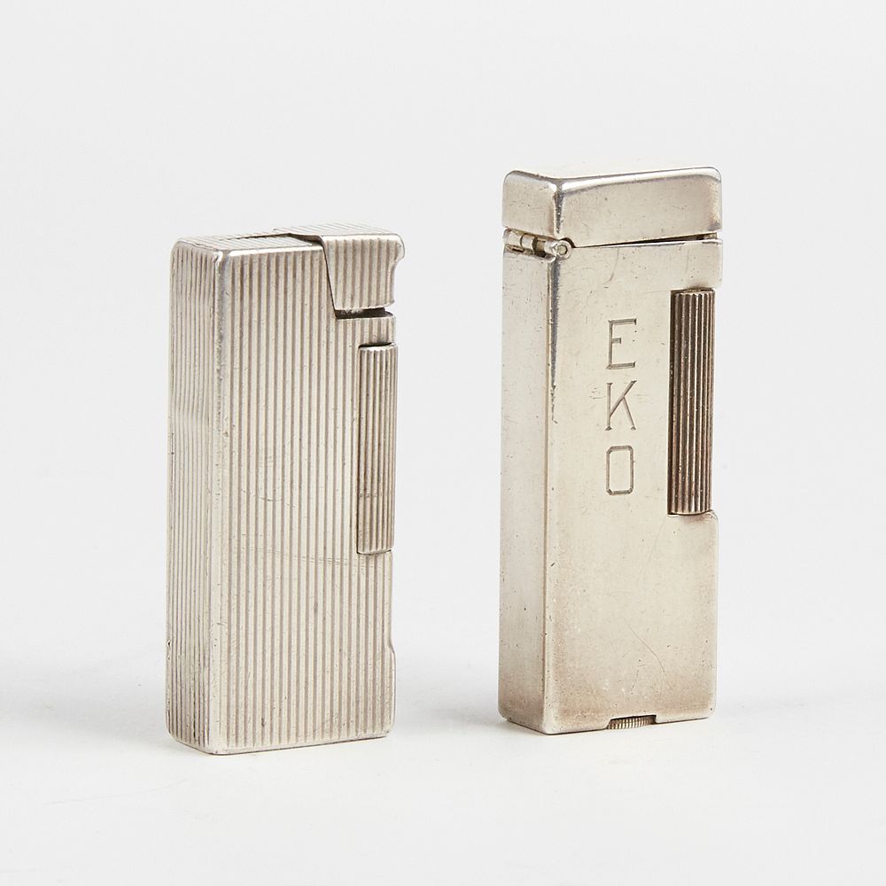 Appraisal: Grp Dunhill Solid Sterling Silver Lighters Salem Broadboy Dunhill United