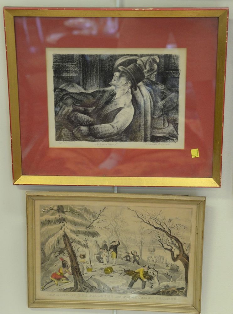 Appraisal: Six framed pieces to include two bullfighting etchings with matador