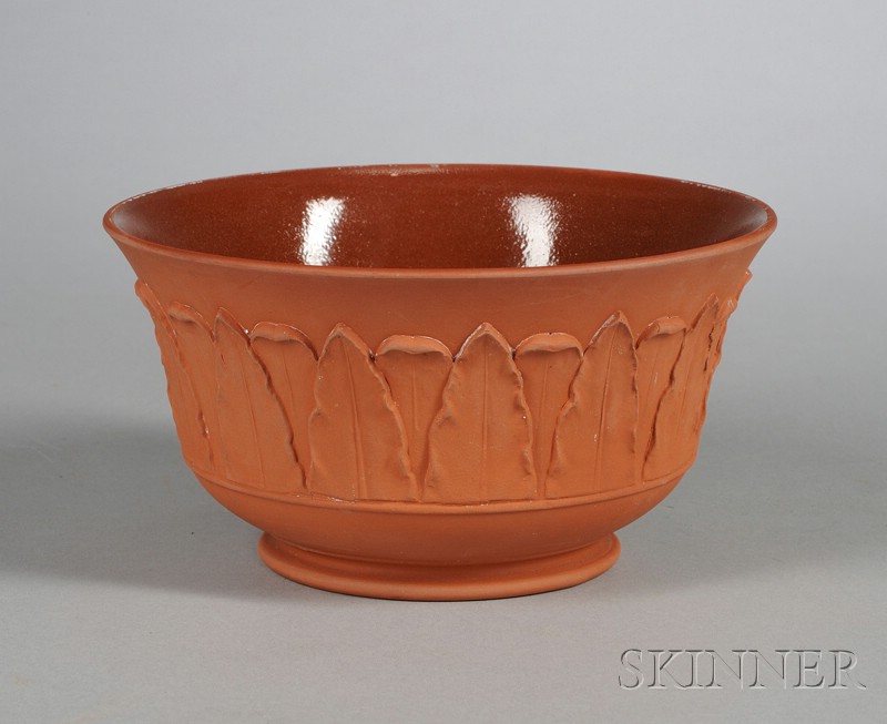 Appraisal: Wedgwood Rosso Antico Bowl England early th century wide leaf