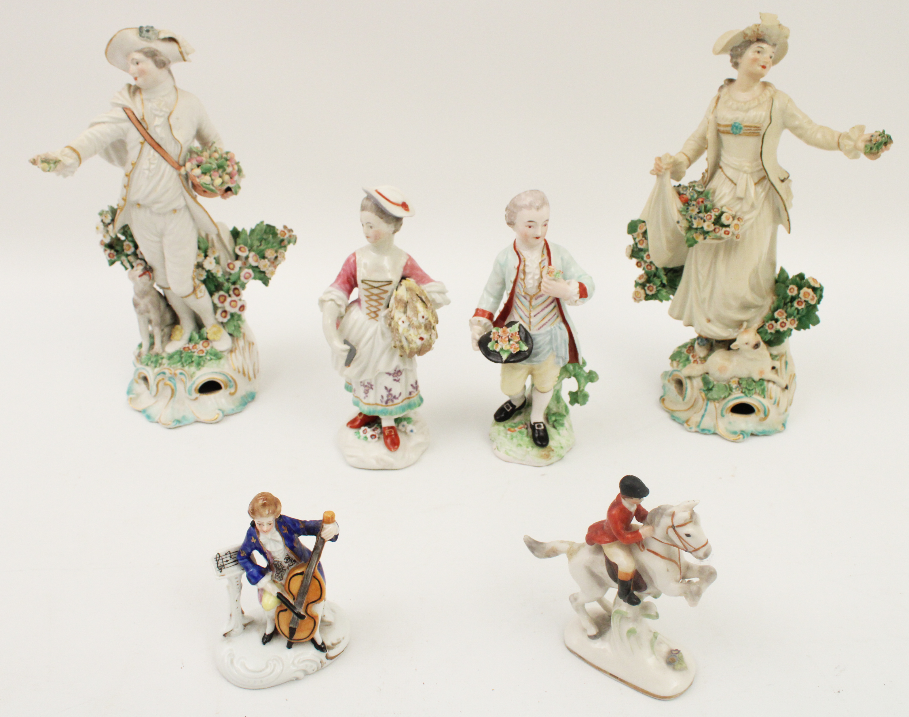 Appraisal: GROUP OF GERMAN PORCELAIN FIGURES Group of German porcelain figures