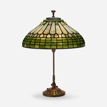 Appraisal: Tiffany Studios JEWELED FEATHER TABLE LAMP USA c leaded glass