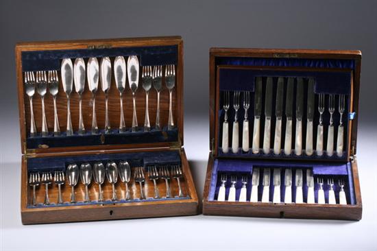 Appraisal: -PIECE GEORGE V SILVER FISH SET Atkin Brothers Sheffield Including