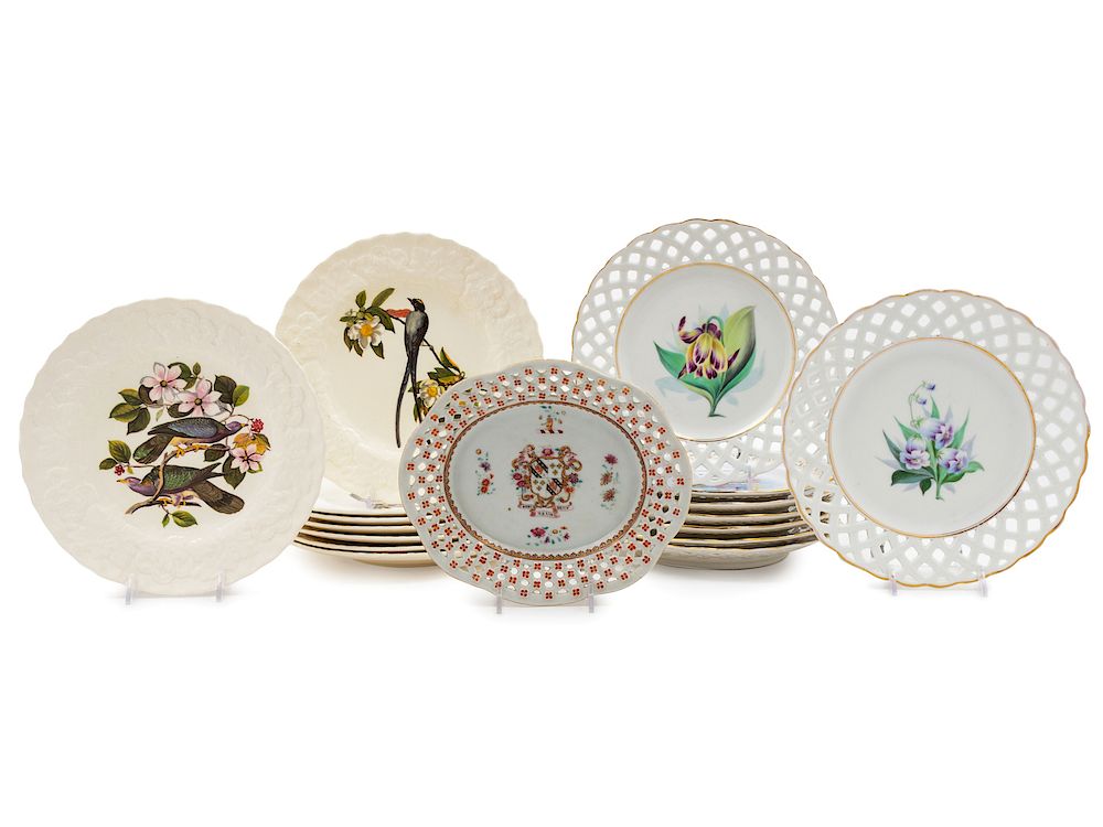 Appraisal: A Group of Porcelain Plates total Diame A Group of