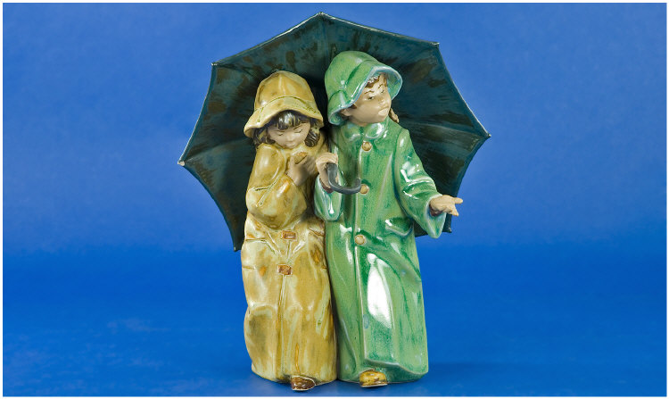 Appraisal: Lladro Figure Under The Rain First Issued In Height Inches