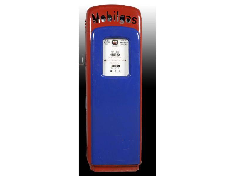 Appraisal: Red Blue Mobilgas Gas Pump Description '' x '' Restored