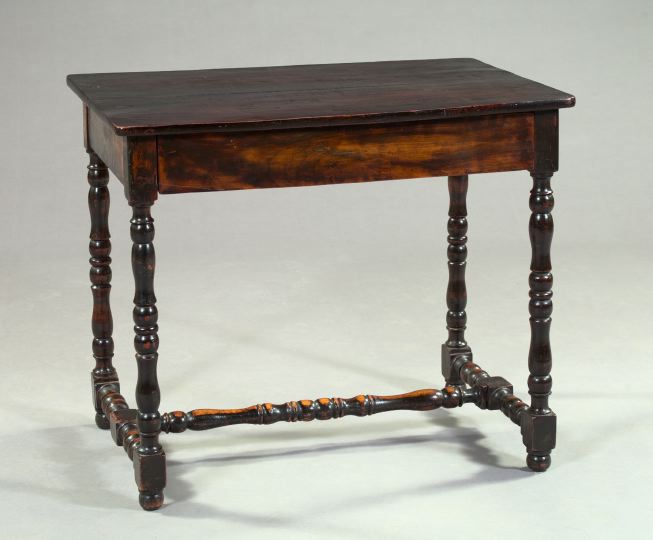 Appraisal: William and Mary-Style Stained Hardwood Writing Table late th century