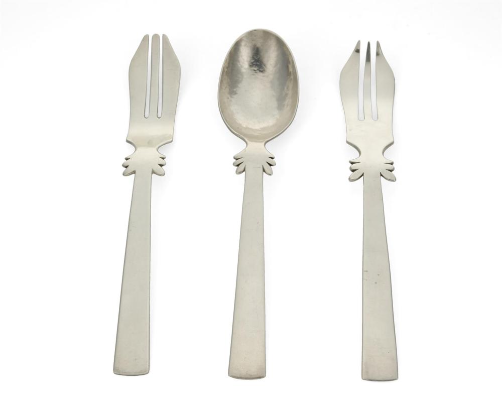 Appraisal: A William Spratling sterling silver salad serving set William Spratling