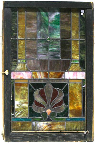 Appraisal: A pair of stained and leaded glass windows late th