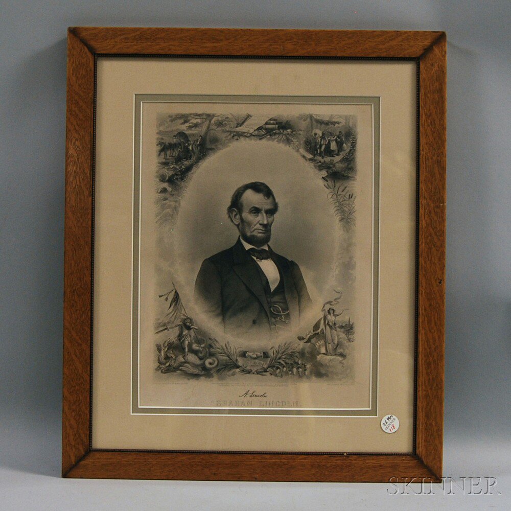 Appraisal: Framed J C Buttre Abraham Lincoln Engraving featuring a portrait