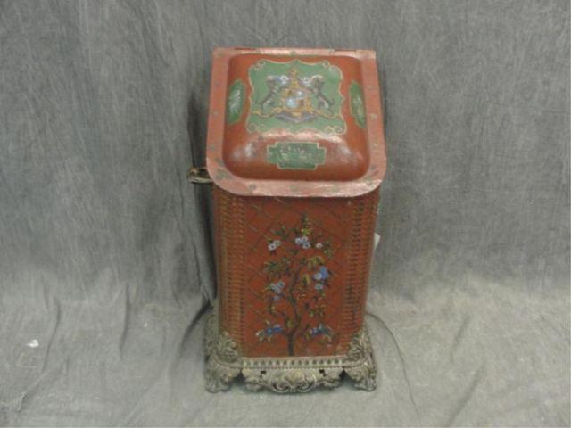 Appraisal: Paint Decorated Coal Scuttle From a Mamaroneck home Dimensions high