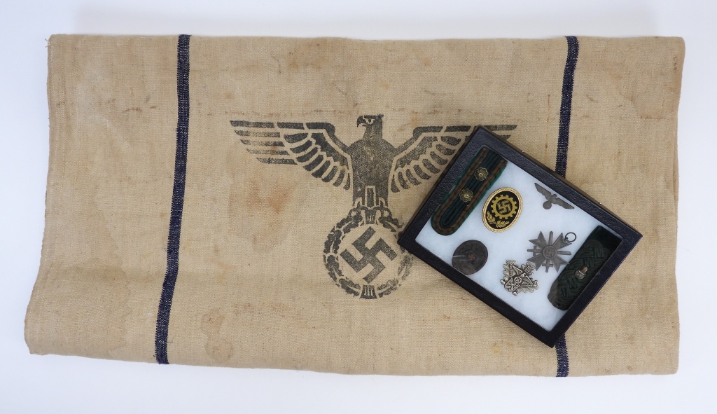 Appraisal: WWII GERMAN GRAIN BAG AND MEDALS Germany C - A